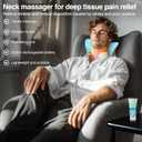 Neck Massager 2025, Neck Stretcher Cervical Traction with Heat, 3 Modes, Portable Massage Neck Hump Corrector for Pain Relief and Muscle Relax, 26 Angle Cervical Traction Device (Blue)