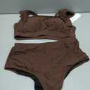 Kate Kasin Womens High Waisted Bikini Sets Ruffle Tummy Control Swimsuits Full Coverage Cheeky Two Piece Bathing Suit L