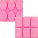 2 Pcs Honeycomb Soap Molds Bee Honey Silicone Molds Cake Molds Beehive Chocolate Mold Set for Home Handmade DIY Candle Baking Tray Bars Wax Melts Beeswax Tool (Pink, 2 Shapes) (Ellipse and Rectangle)