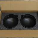 Ceramic Raised Cat Bowls, Elevated Tilted Cat Food and Water Bowls Set, Porcelain Stress Free Pet Feeder Dish for Cats and Small Dogs, Dishwasher and Microwave Safe, Set of 2(Black)