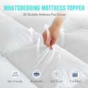 WhatsBedding Memory Foam Mattress Topper Queen Size, with 3D Bubble Mattress Pad Cover, Comfy Quilted 100% Cotton Layer for Back Pain, White,60"x80"