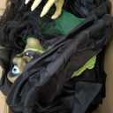 Haunted Hill Farm Life-Size Scary Talking 3 Witches with Cauldron Halloween Animatronic, Indoor or Covered Outdoor Poseable Halloween Decorations with Light up Eyes and Sound, Battery Operated