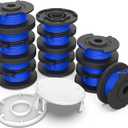 String Trimmer Spool Replacement for Ryobi One Plus AC14RL3A 18V 24V 40V, 11ft 0.065" Auto-Feed Cordless Weed Eater Spools Line with AC14HCA Cap Covers Parts (13 Spools, 2 Cap)