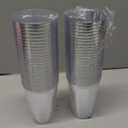 Goodluck 50PCS 14oz Silver Plastic Cups for Party, Disposable Silver Plastic Cups, Cocktail Glasses for Wedding Thanksgiving, Christmas, and Parties