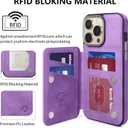 GUERNICA for iPhone 15 Pro Max Wallet Case with RFID Blocking Card Holder for Women Men, Kickstand Shockproof Phone Case for iPhone 15 Pro Max(6.7"),Light Purple