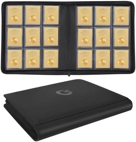 Qurhafoo Toploader Binder, top loader binder for cards, Holds 324 Toploaders, 9-pocket, card folders for trading cards or Sports Cards in 3 x 4'' Toploaders