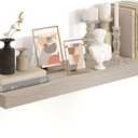 36 Inch Floating Shelves for Wall,10.3 Inch Deep Grey Wood Shelves with Invisible Brackets,Wall Mounted Storage & Display Shelves for Bedroom,Living Room,Kitchen,Office