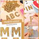 Waydress 26 Piece Rhinestone Iron On Patch A-Z Pearl Bling Rhinestone Letter Patch Glitter Alphabet Applique Rhinestone Pearl English Letter for DIY Craft Supplies (Gold, Solid Style)