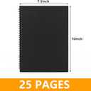 2 x 4 Pack College Ruled Notebook, Soft Black Cover Spiral Notebook, Memo Notepad Sketchbook, Students Office Business Diary Spiral Book Journal, 50 Pages, 25 Sheets, 10 x 7.5 Inch