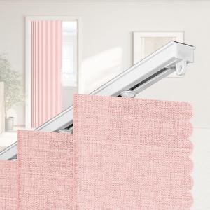Accordian Door Curtain,Install Adhesive Track 100% Blackout Doorway Curtains,Suitable for Bedroom,Closet,Interior Room Divider,Pink 55" W78" L,1 Piece