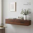31.5'' Floating Console Table, Wooden Wall Mounted Entryway Table with Storage, Narrow Modern Hallway Table for Entryway & Front Hall - Walnut, 31.5" L x 6.0" W x 5.5" H