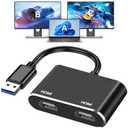 USB to HDMI Adapter, USB 3.0 to HDMI 1080P Video Audio Converter Connect PC, Laptop to Monitor/HDTV/Projector, Support Windows Systems