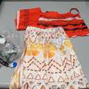 WonderBabe Girls Princess Costume Toddler Kids Theme Birthday Outfits Halloween Dress up Two-Pieces Crop Top Tassel Skirt Set (7-8 Years, Red)