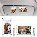 2 x 2 Pack Car Visor Photo Clip, Acrylic Magnetic Personalized Car Visor Clip Photo Frame, Sun Visor Picture Holder, Car Accessories for Women Men, Fathers Day Gift, Gift for Boyfriend Anniversary