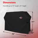 GrillTough Heavy Duty BBQ Grill Cover for Outdoor Grill, 72 Inch Waterproof, Weather Resistant, UV & Fade Resistant with Adjustable Straps Gas Grill Cover for Weber, Genesis, Charbroil, etc. Black