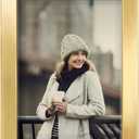 Renditions 5x7 inch Solid Wood Picture Frame, High Definition Glass and High-end Modern Style Ready for Wall and Tabletop Photo Display, Gold Frame