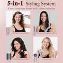 5 in 1 Hot Air Styler- Blowout Brush Hair Dryer Set for Salon Blowouts, Smooth Curls, Volumizing and Straightening, Professional Hair Styler Set, Anti-Frizz, Compact Design with Travel Bag