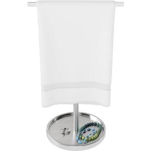 Hand Towel Holder Stand, Countertop Hand Towel Stand for Bathroom Kitchen, T-Shape Adjustable Hand Towel Holder, Brushed Nickel