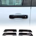 Aunginsy Auto Exterior Door Handle Protective Trim Cover Compatible with Toyota Tundra/Sequoia 2022-2025 Car Front Rear Outside Door Handle Outer Trim Cover Protector Decoration Covers ABS Accessories (Piano-Black)