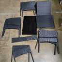FDW | 4-Piece Patio Furniture Set | Black | Outdoor Wicker Furniture with Coffee Table | Modern Rattan Chairs Conversation Set | Outdoor Seating | Weather-Resistant | for Porch, Garden, Lawn