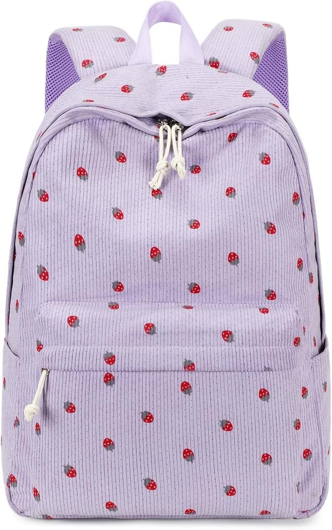 School Backpack for Teen Girls Bookbags Elementary High School Corduroy Laptop Bags Women Travel Daypacks (Corduroy Purple Strawberry) School Backpack for Teen Girls Bookbags Elementary High School Corduroy Laptop Bags Women Travel Daypacks (Corduroy Purple Strawberry)