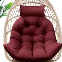 Egg Chair Cushion, Memory Foam Hanging Egg Chair Cushion Replacement, Indoor Outdoor Hammock Basket Swing Cushion with Headrest (Red)