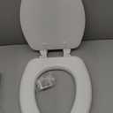 Mayfair Padded Toilet Seat with Chrome Hinges, Soft Vinyl over Wood Core Seat, Made in USA, Round, White