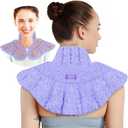 REVIX Microwave Heating Pad for Neck and Shoulders Back, Microwavable Heated Neck Wrap Warmer with Moist Heat, Lavender Aromatherapy Hot and Cold Pack
