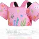 Gogokids Toddler Swim Vest for Kids 24-66 lbs, Swimming Pool Floats Vest[CPC Certified & Adjustable Fit] Toddler Arm Floaties Swim Jacket Water Wings for Beach Puddle Pool Jumper Boys Girls 1-6 Years (Pink Seaweed)