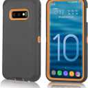 Galaxy S10 5G Defender Case, Protective Defender Shockproof Hybrid Case Dual Layer Design Hard Cover Compatible with Samsung Galaxy S10 5G (Black-Orange)