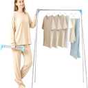 Twist-to-Lock Foldable Clothes Drying Rack for Travel, Portable Hanging Garment Rack, Collapsible Clothe Rack for Camping, Dance Competitions, Hotel & Dorm Use (Basic)