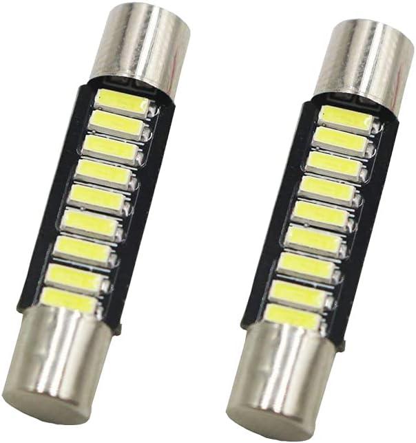 Ruiandsion 2pcs 28mm 29mm Festoon LED Bulbs DC 12V 4014 9SMD Chipsets 6000K Bulbs for Auto Interior Dome Map Light Lamp Bulbs Sun Visor Vanity Mirror LED Bulbs