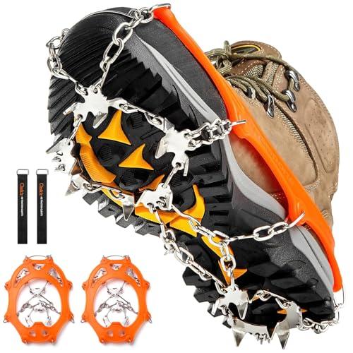 Crampons Ice Cleats Traction Snow Grips for Boots Shoes Women Men Anti Slip 19 Stainless Steel Spikes Safe Protect for Hiking Fishing Walking Climbing Mountaineering Crampons Ice Cleats Traction Snow Grips for Boots Shoes Women Men Anti Slip 19 Stainless Steel Spikes Safe Protect for Hiking Fishing Walking Climbing Mountaineering