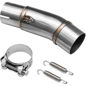 Motorcycle Exhaust Mid Pipe, Slip-On Muffler Adapter Connect Pipe Compatible with Kawasaki Ninja 400 Z400 (2018-2023), Ninja 500 Z500 (2024), Stainless Steel