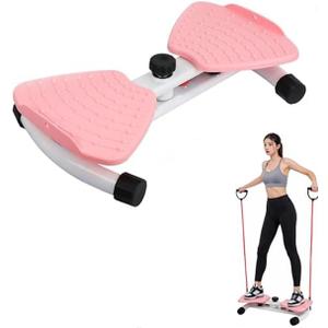 Waist Twisting Exercise Machine, Ab Twister Board for Exercise, Core Twist Board with Anti-Slip Design, Slim Waist Workout Machine & Fitness Twister for Home Gym, Adjustable Waist Twist Board Supports 330 lbs, Pink 
