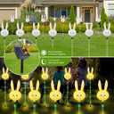 Solar Bunny Stake Lights for Easter Decorations - Set of 3PCS Easter Gifts Decor with Cute Rabbit Lights,Unique Housewarming Outside Gifts,Waterproof Solar Garden Lights for Yard/Lawn/Birthday Decor