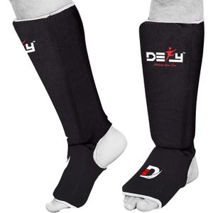 DEFY Shin Instep Foam Padded Shin Guard Protector Shin Support MMA Foot Protection Kickboxing (Black)