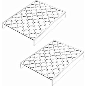 IEEK 2 Pack of 35 Slots Flat Countertop Coffee Pod Holder K Cup Organizer Tray Clear Acrylic Coffee Pod Organizer for Office and Kitchen Counter or Drawer Compatible With KCup Pods