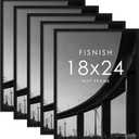 18x24 Frame 5 Pack, Black Poster Frames 18 x 24 for Horizontal or Vertical Wall Mounting