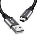 AGVEE 2 Pack 10ft Replacement for Garmin Nuvi GPS Charger Data Cable Gpsmap Charging Cord, TI-84 Plus/CE/C Silver, Blue Yeti USB Microphone/Pro Mic, for Canon IFC-400PCU/300PCU/200U, Dark Gray