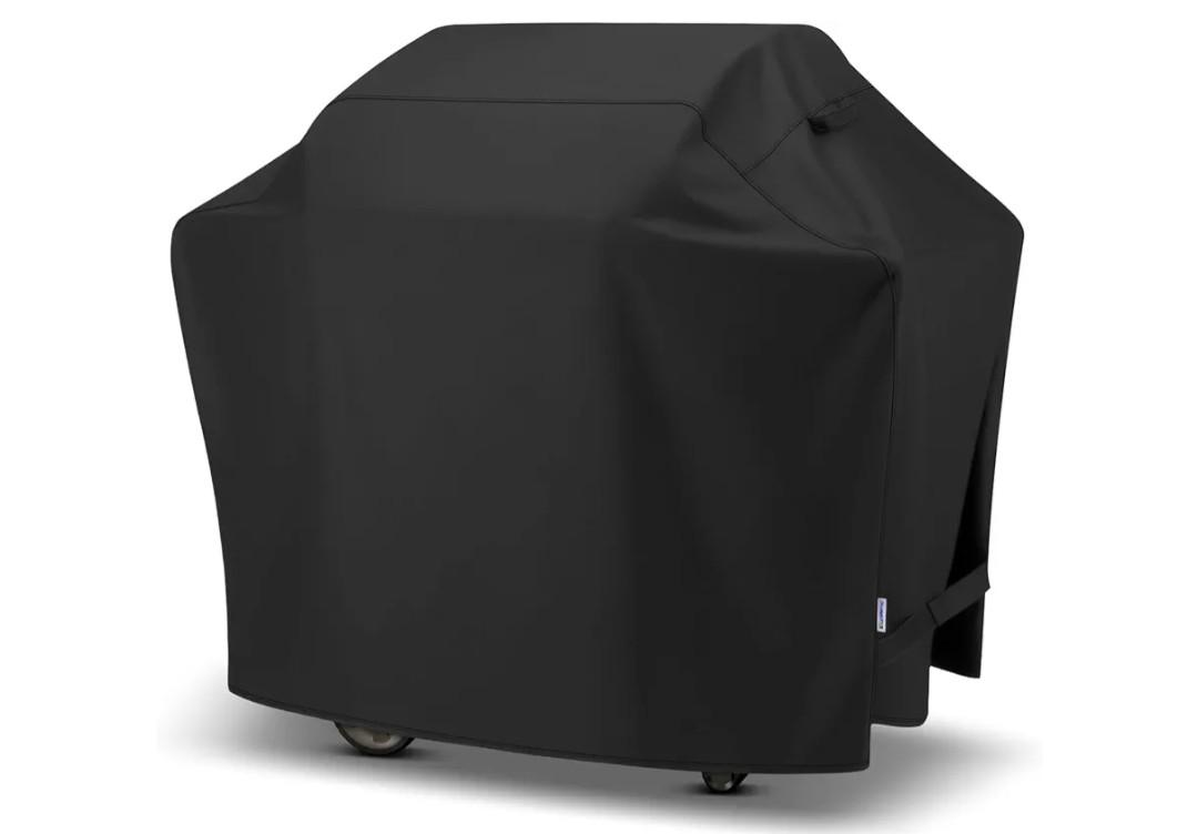 SunPatio Grill Cover  Outdoor Heavy Duty Waterproof Barbecue Gas Cover, UV & Fade Resistant, All Weather Protection Compatible for Weber Charbroil Nexgrill Kenmore Grills and More, Black