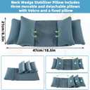Neck Wedge Stabilizer Pillow for Sleeping to Keep Head Straight, Wedge Head Positioning Pillows for Elderly, Bedridden and Disabled, Face up Posture Sleep Upright Pillow (Blue)