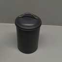 schonee Airtight Kitchen Canister with Lid, Rustic Farmhouse Decor Container for Dry Food Sugar Coffee Tea, Charcoal Gray Metal Countertop Storage Jar (7.87''H x 4.3''Dia.)