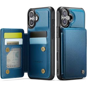 Vinich for iPhone 17 Wallet Case with Card Holder, RFID Blocking Credit Slots Kickstand Shockproof Phone Cover Fit for iPhone 17 6.3" Blue