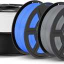 JAYO PLA 3D Printer Filament Bundle 4.4KG, PLA Filament 1.75mm Bulk, Dimensional Accuracy +/- 0.02mm, 4 Pack 1.1kg Spool (Black,White,Gray,Pri-Cyan)