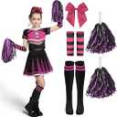 Spooktacular Creations Halloween Cheerleader Costume Girls, Bad Spirit Costume for Kids, Skull Scary Outfit with Accessories, M
