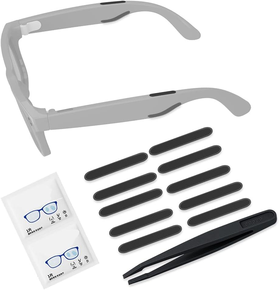 Speaker Dust Filter Stickers Compatible with Ray-Ban Meta (Gen 2) Smart Glasses 10PCS Acoustic Mesh Set + Precision Tweezers & Optical Care Sheets, Easy Install Eyewear Accessories