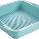 Thickened Silicone Cake Pan and Moldes Para Gelatinas, Heavy Duty Cake Mold for Baking, BPA Free, Mint Green (Rectangle 10"x10" / 1Pcs)