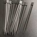 Worth Landscape Edging Stakes, 26Pcs 12Inch Corrugated Metal Garden Stakes Steel Bender Board Anchoring Spikes, Black