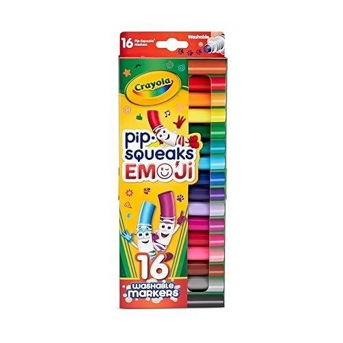 Crayola Emoji Pip Squeaks Washable Markers (16ct), Toddler Mini Stamper Marker Set, Coloring Supplies for Toddlers, Gift for Kids 3 pack